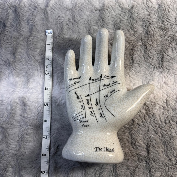 CERAMIC PALMISTRY HAND MODEL FOR MYSTIC FORTUNE READING OF PALM LINES - Picture 4 of 5